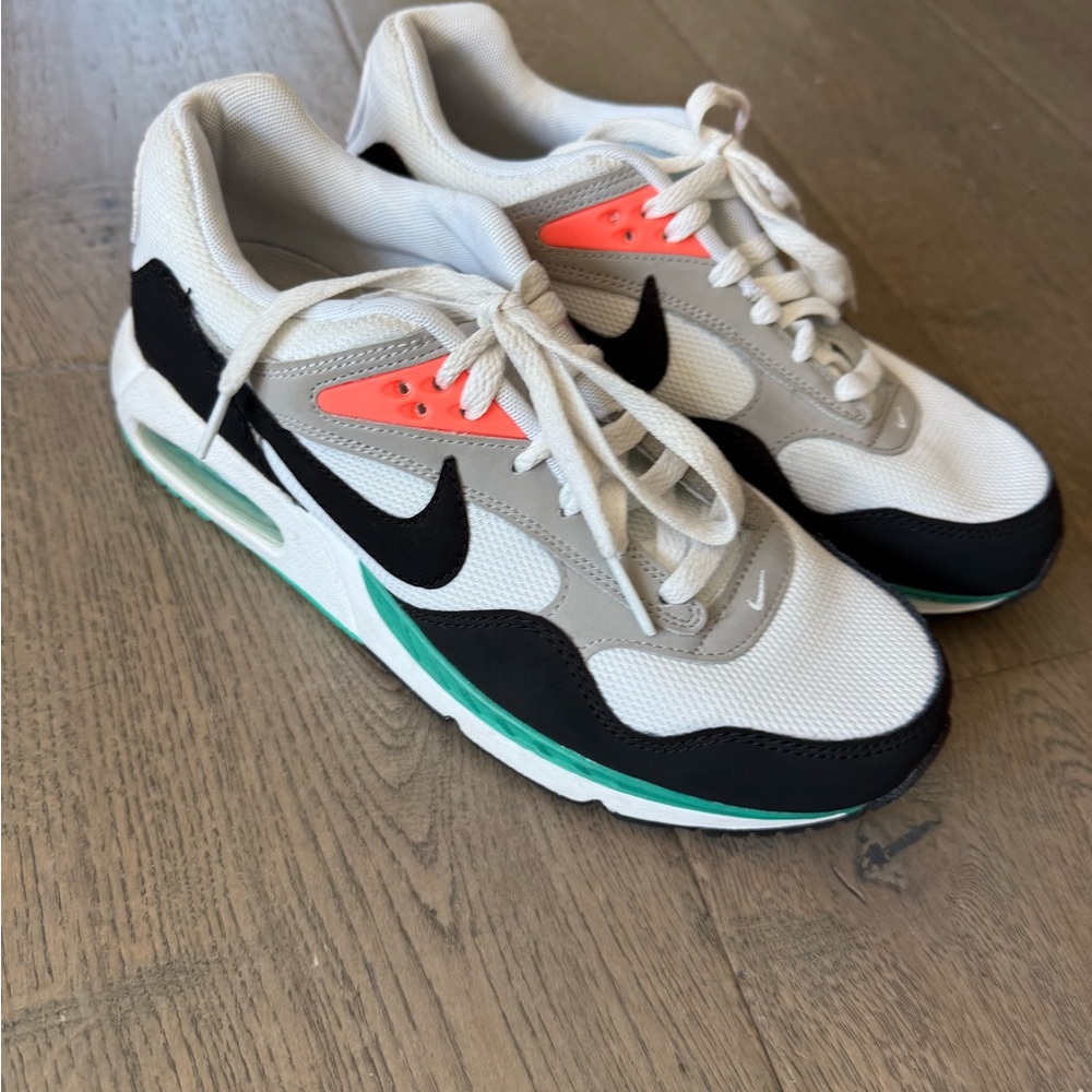 Nike Women's White Black Gray Sneakers with Teal and Coral Accents